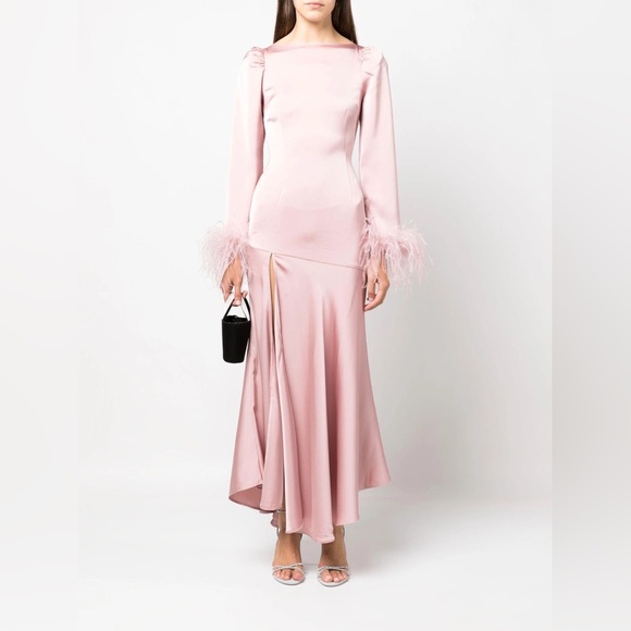 De La Vali Dresses & Skirts - NWOT De La Vali Tupelo Satin Midi Dress Pink 4